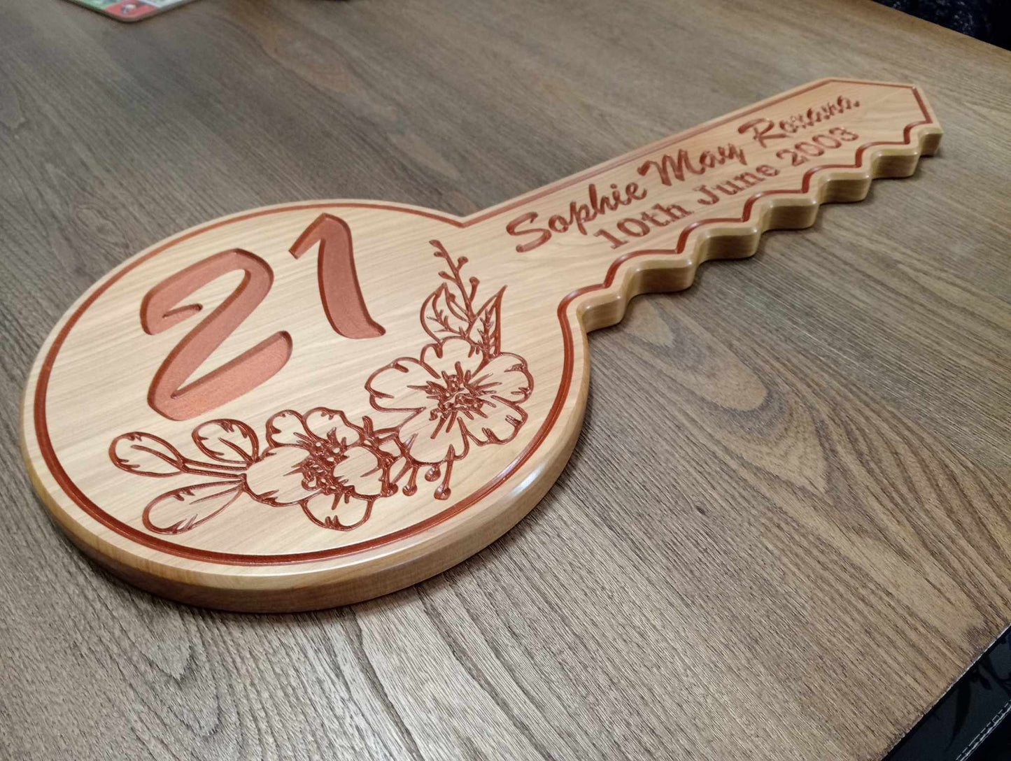 Personalised 21st Birthday Key - Macrocarpa