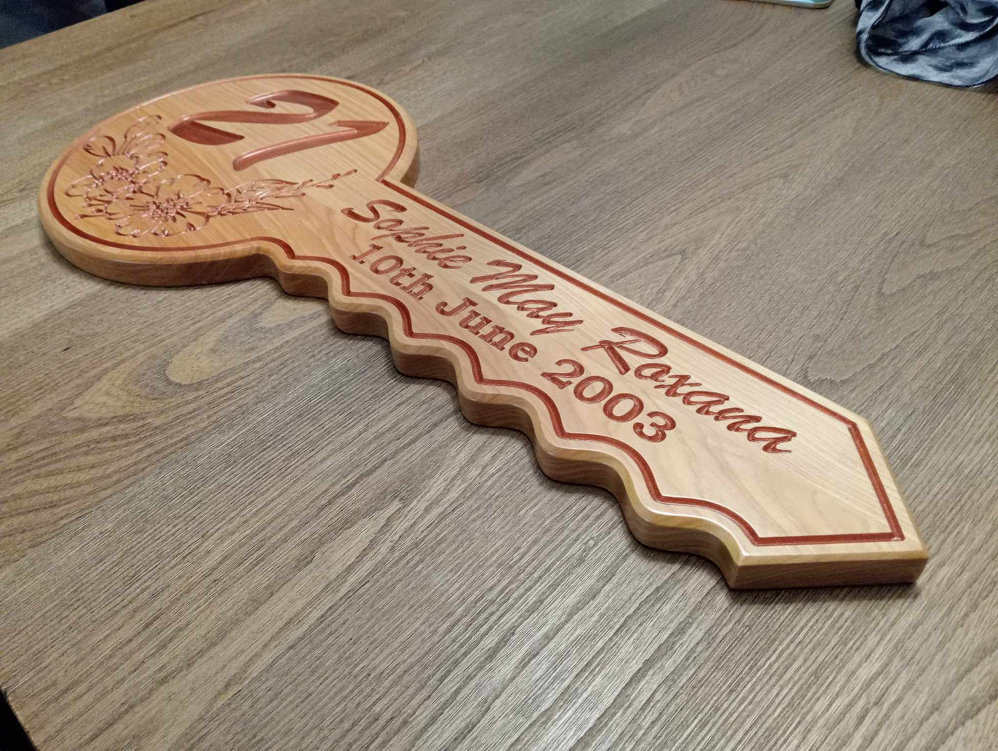 Personalised 21st Birthday Key - Macrocarpa