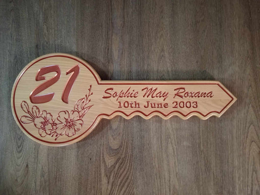 Personalised 21st Birthday Key - Macrocarpa