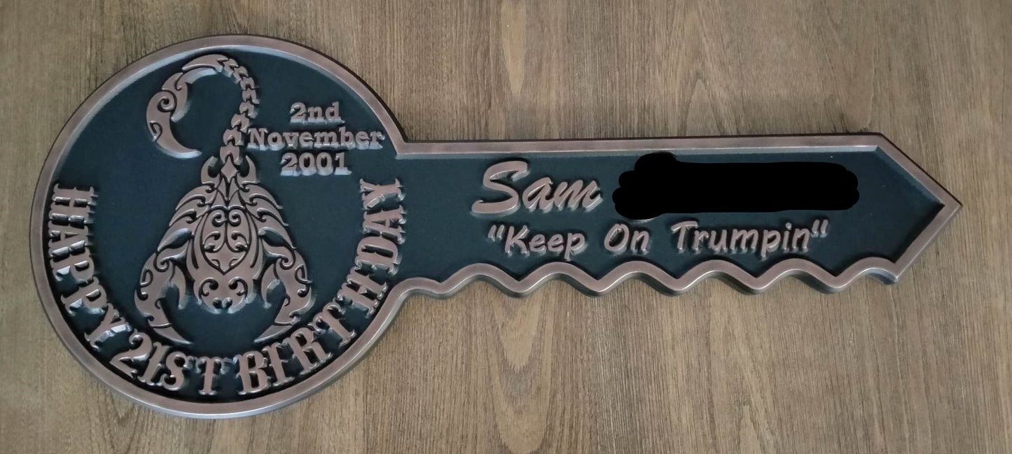 Personalised 21st Birthday Key
