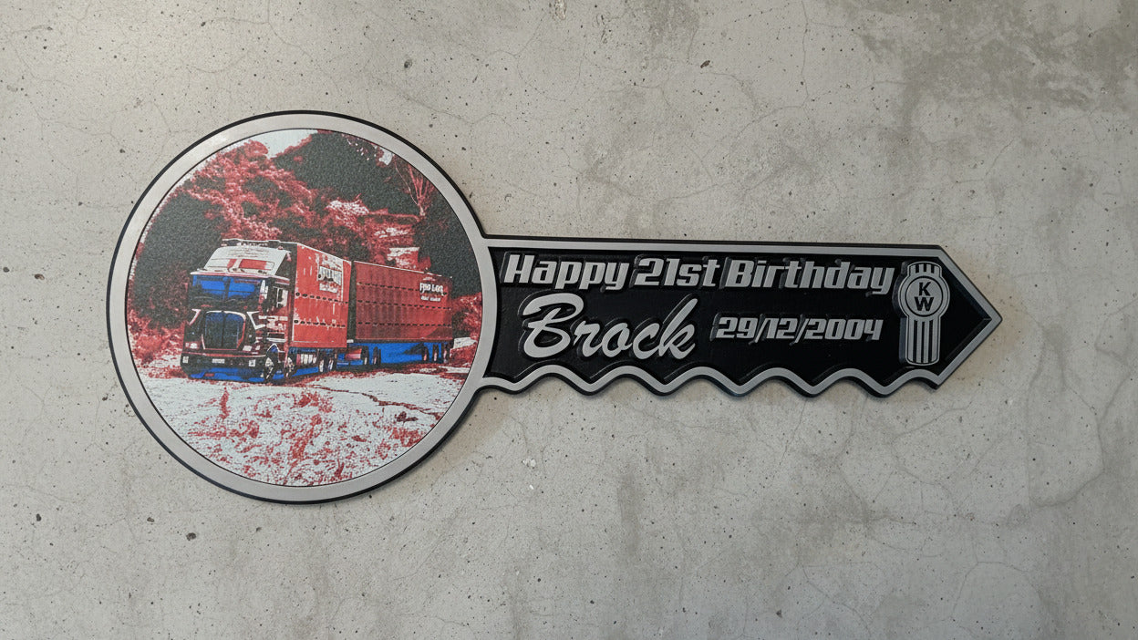 Personalised 21st Birthday Key - 3D Photo Insert MDF Plaque