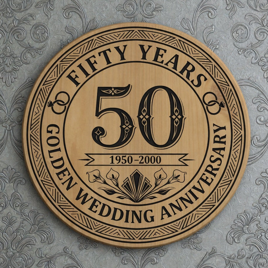 Golden Anniversary Plaque - Design 3