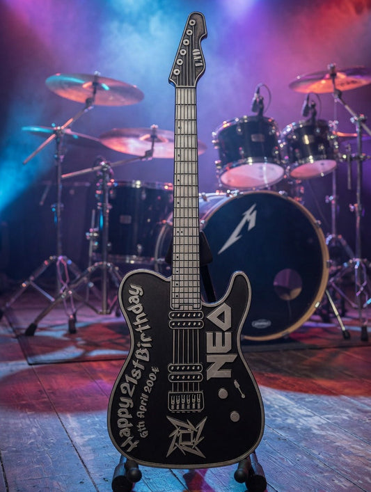 Personalised 21st Birthday Guitar Plaque – Large MDF Keepsake